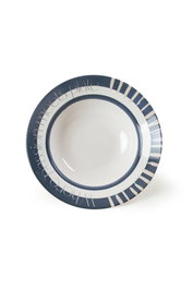 Hermia Platos de Cerámica Azul Oscuro y Blanco, 6 Piezas